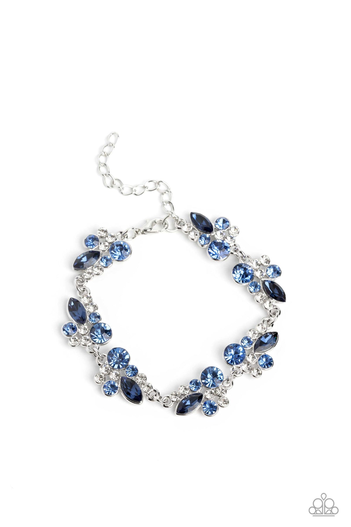 Poolside Perfection Blue Rhinestone Bracelet - Paparazzi Accessories- lightbox - CarasShop.com - Paparazzi Jewelry by Cara Jewels