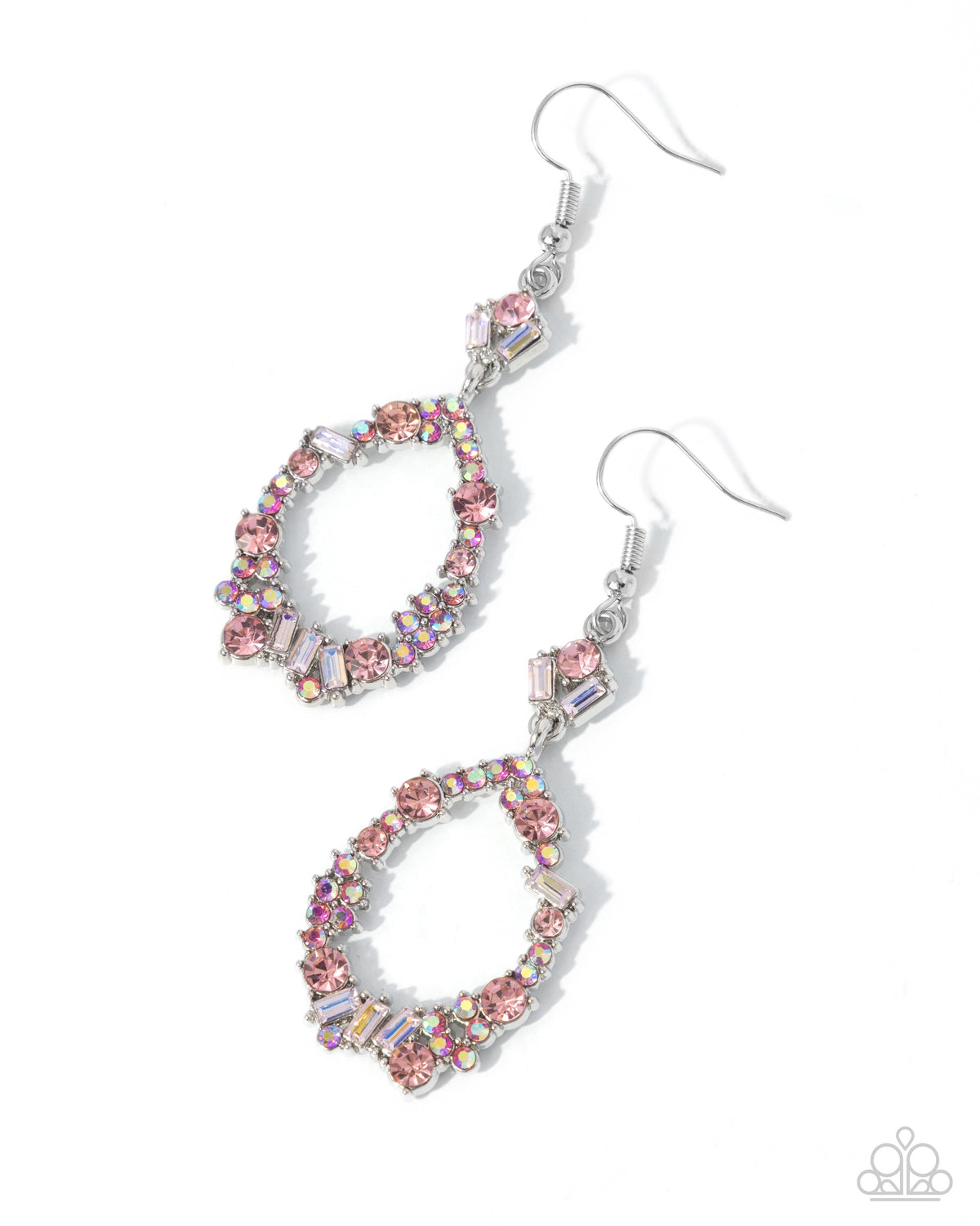 Poppin Pizzazz Pink Rhinestone Earrings - Paparazzi Accessories- lightbox - CarasShop.com - Paparazzi Jewelry by Cara Jewels
