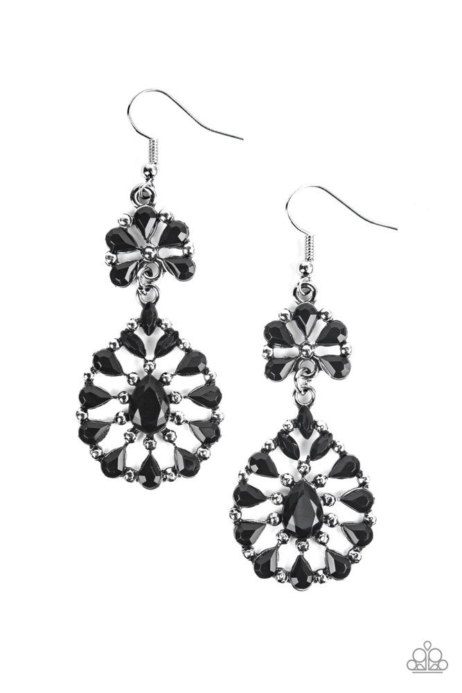 Posh Palooza Black Earrings - Paparazzi Accessories- lightbox - CarasShop.com - Paparazzi Jewelry by Cara Jewels