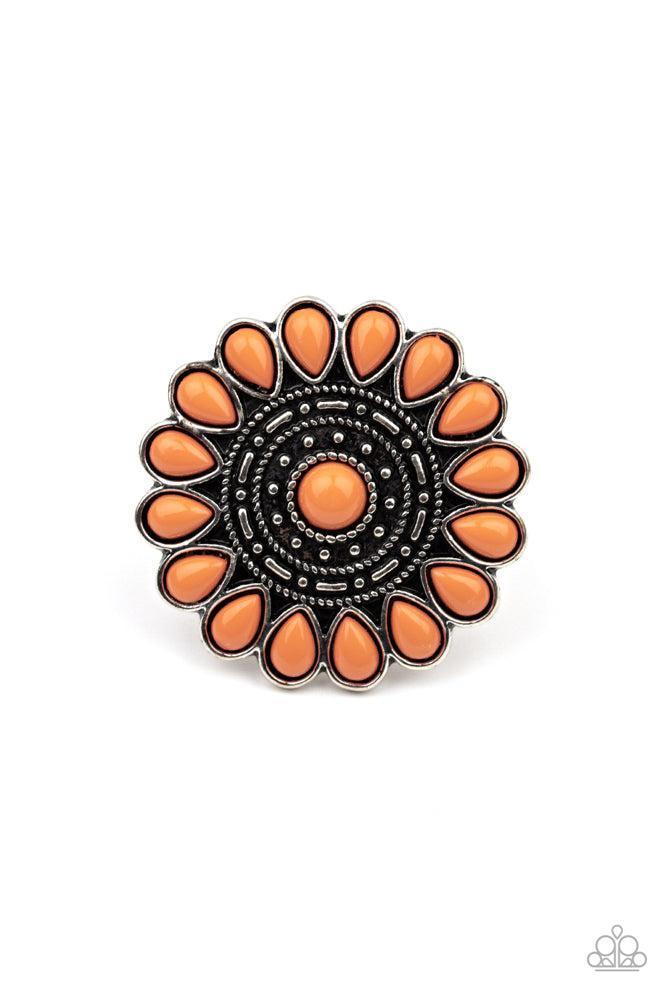 Posy Paradise Orange Ring - Paparazzi Accessories- lightbox - CarasShop.com - Paparazzi Jewelry by Cara Jewels