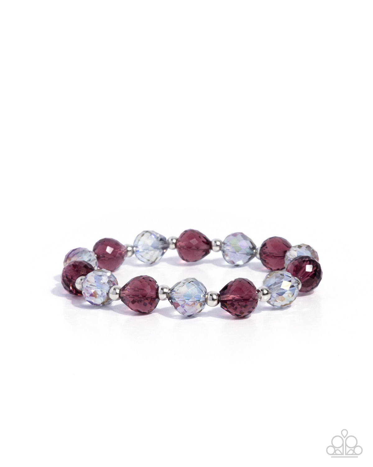 Powerhouse Pattern Purple & Silver Bracelet - Paparazzi Accessories- lightbox - CarasShop.com - Paparazzi Jewelry by Cara Jewels