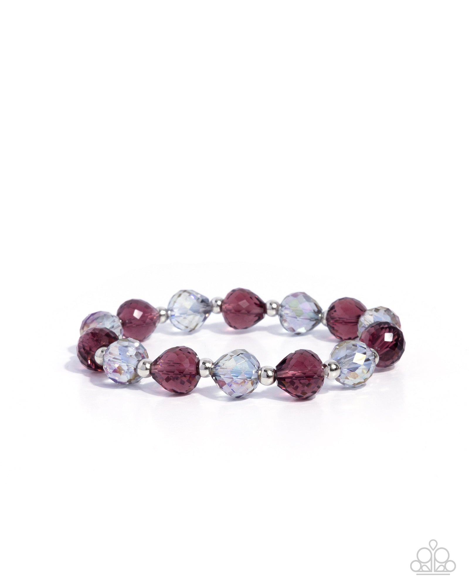 Powerhouse Pattern Purple & Silver Bracelet - Paparazzi Accessories- lightbox - CarasShop.com - Paparazzi Jewelry by Cara Jewels