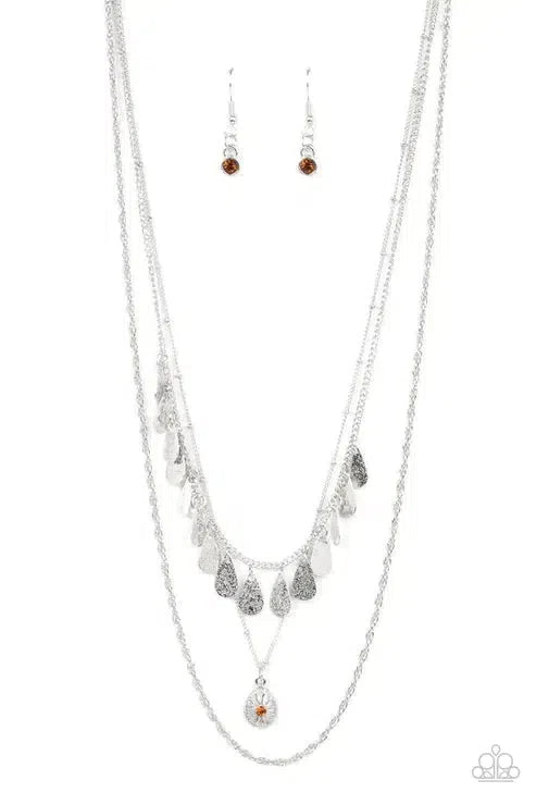 Prairie Dream Brown Necklace - Paparazzi Accessories- lightbox - CarasShop.com - Paparazzi Jewelry by Cara Jewels
