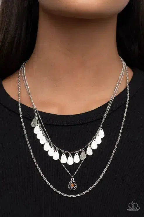 Prairie Dream Brown Necklace - Paparazzi Accessories-on model - CarasShop.com - Paparazzi Jewelry by Cara Jewels