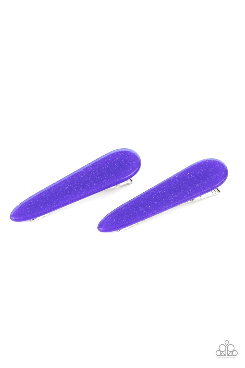 Pretty in PATRIOT Blue Hair Clips - Paparazzi Accessories- lightbox - CarasShop.com - Paparazzi Jewelry by Cara Jewels