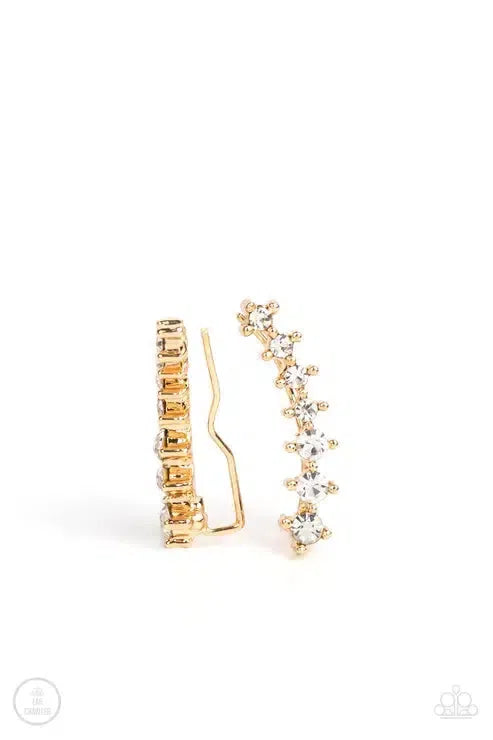 PRISMATIC and Proper Gold Earrings - Paparazzi Accessories- lightbox - CarasShop.com - Paparazzi Jewelry by Cara Jewels