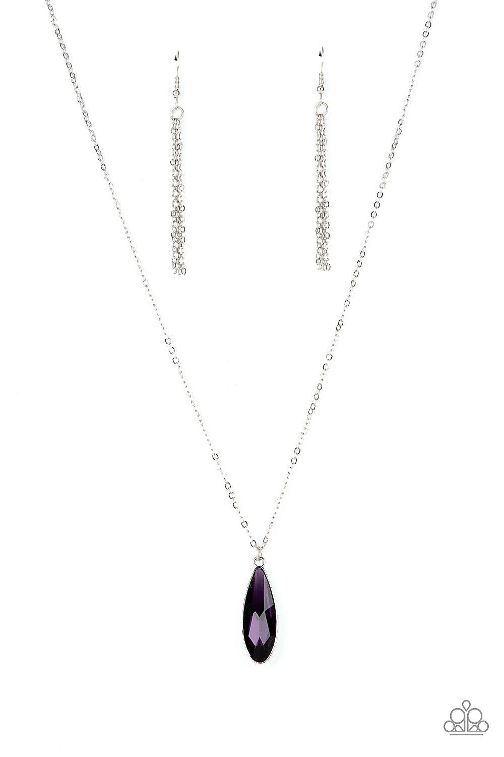 Prismatically Polished Purple Rhinestone Necklace - Paparazzi Accessories- lightbox - CarasShop.com - Paparazzi Jewelry by Cara Jewels