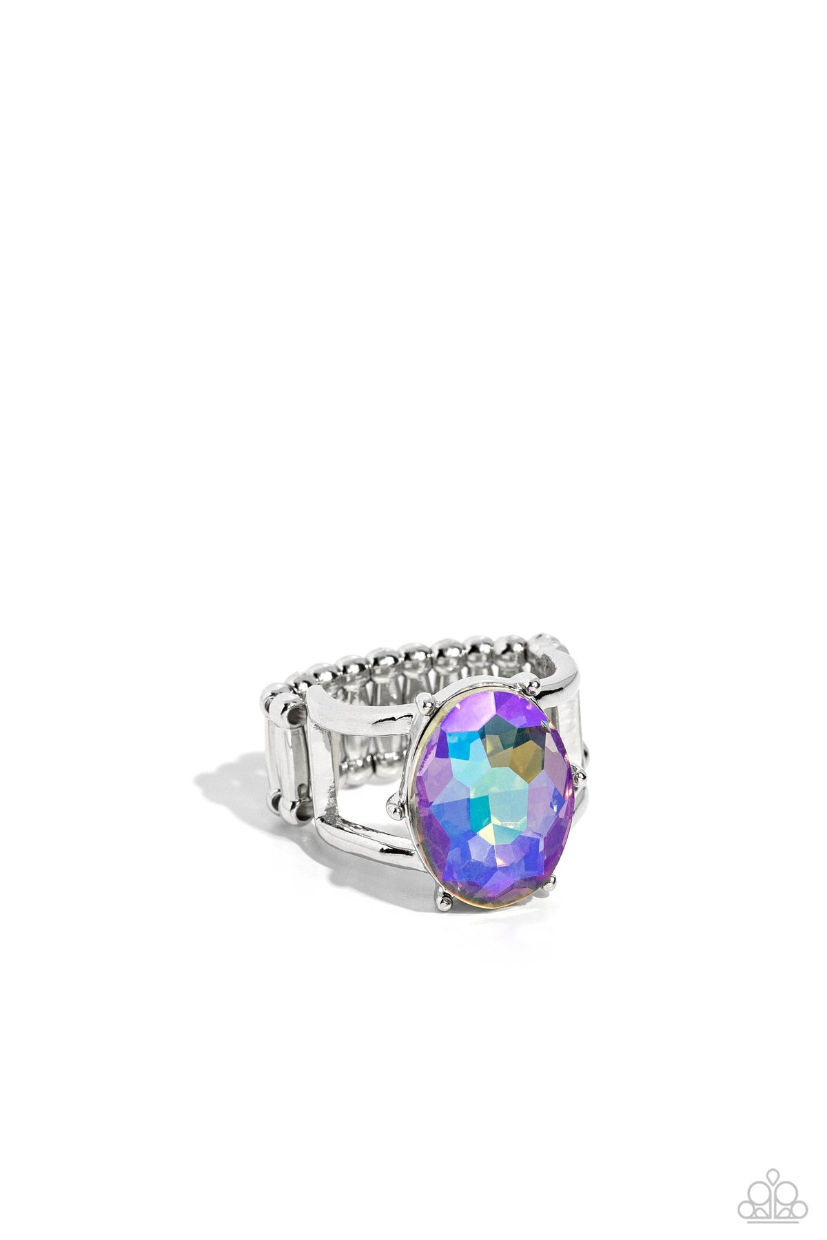 Prismatically Pronged Multi UV Shimmer Rhinestone Ring - Paparazzi Accessories- lightbox - CarasShop.com - Paparazzi Jewelry by Cara Jewels