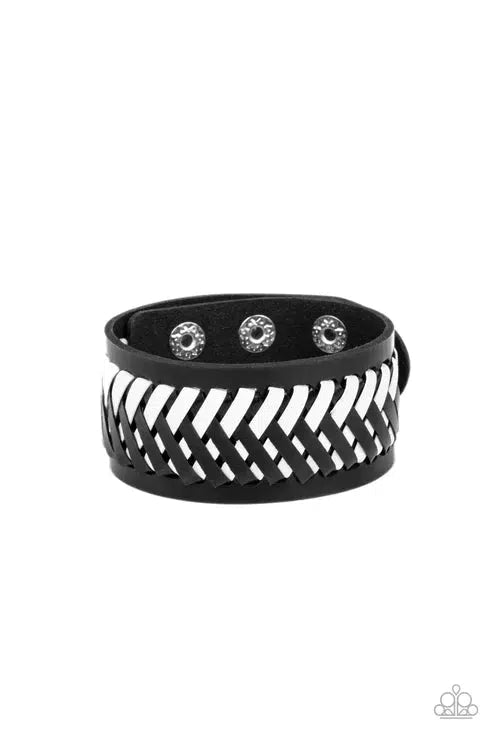 Punk Rocker Road Black Bracelet - Paparazzi Accessories- lightbox - CarasShop.com - Paparazzi Jewelry by Cara Jewels