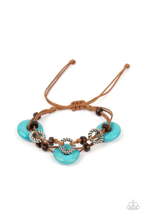 Quarry Quandary Blue Bracelet - Paparazzi Accessories- lightbox - CarasShop.com - Paparazzi Jewelry by Cara Jewels