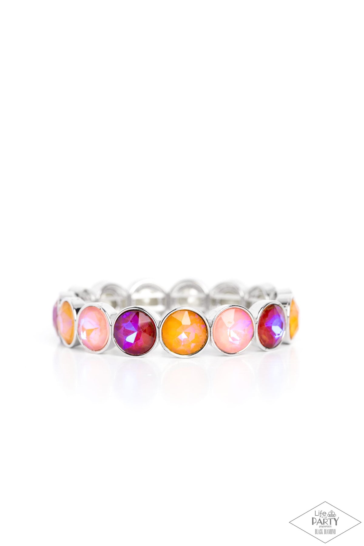 Radiant on Repeat Orange Rhinestone Bracelet - Paparazzi Accessories- lightbox - CarasShop.com - Paparazzi Jewelry by Cara Jewels