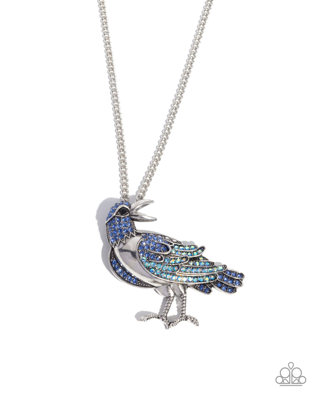 Radiant Raven Blue Rhinestone Necklace - Paparazzi Accessories- lightbox - CarasShop.com - Paparazzi Jewelry by Cara Jewels