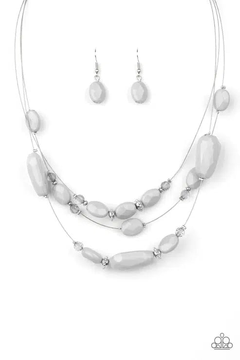Radiant Reflections Silver Necklace - Paparazzi Accessories- lightbox - CarasShop.com - Paparazzi Jewelry by Cara Jewels