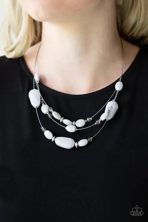 Radiant Reflections Silver Necklace - Paparazzi Accessories- lightbox - CarasShop.com - Paparazzi Jewelry by Cara Jewels
