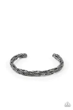 Rally Together Black Bracelet - Paparazzi Accessories- lightbox - CarasShop.com - Paparazzi Jewelry by Cara Jewels