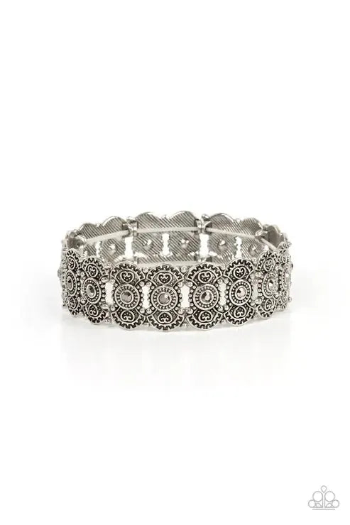 Rapturous Romance Silver Bracelet - Paparazzi Accessories- lightbox - CarasShop.com - Paparazzi Jewelry by Cara Jewels