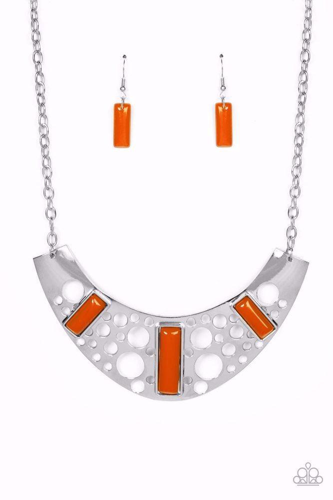 Real Zeal Orange Necklace - Paparazzi Accessories- lightbox - CarasShop.com - Paparazzi Jewelry by Cara Jewels