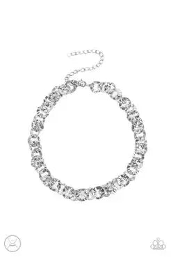 Rebel Grit Silver Necklace - Paparazzi Accessories- lightbox - CarasShop.com - Paparazzi Jewelry by Cara Jewels
