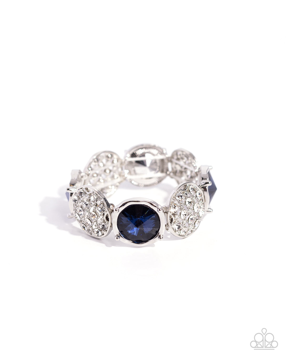 Refined Refresh Blue Rhinestone Bracelet - Paparazzi Accessories- lightbox - CarasShop.com - Paparazzi Jewelry by Cara Jewels
