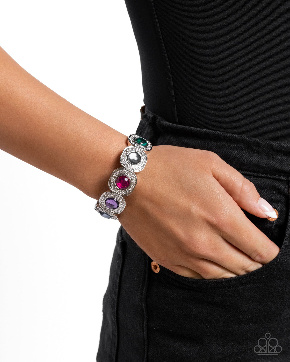 Reflective Relic Multi Bracelet - Paparazzi Accessories- on model - CarasShop.com - Paparazzi Jewelry by Cara Jewels