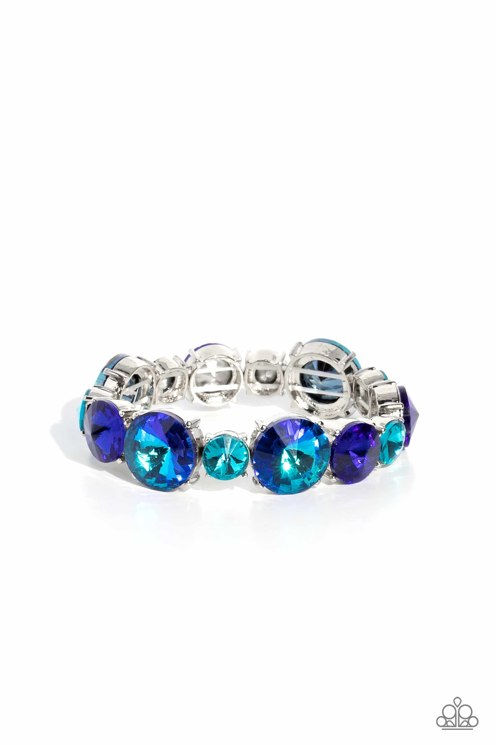 Refreshing Radiance Blue Rhinestone Bracelet - Paparazzi Accessories- lightbox - CarasShop.com - Paparazzi Jewelry by Cara Jewels