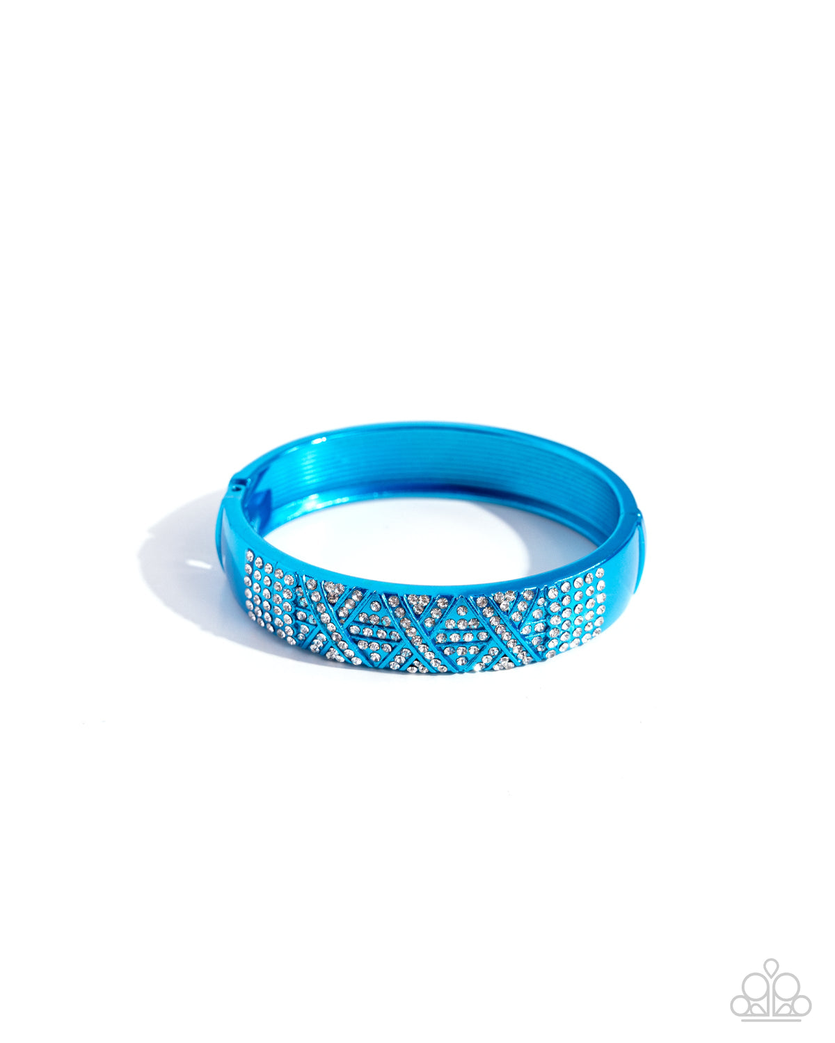 Refulgent Rebel Blue & White Rhinestone Bracelet - Paparazzi Accessories- lightbox - CarasShop.com - Paparazzi Jewelry by Cara Jewels