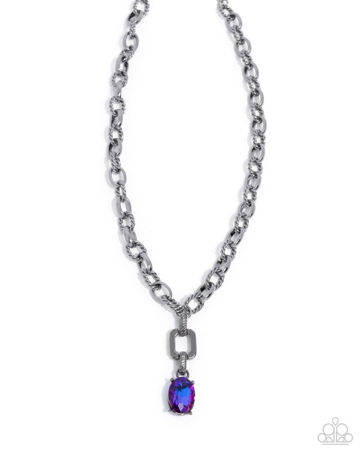 Refulgent Recognition Purple Gem Necklace - Paparazzi Accessories- lightbox - CarasShop.com - Paparazzi Jewelry by Cara Jewels