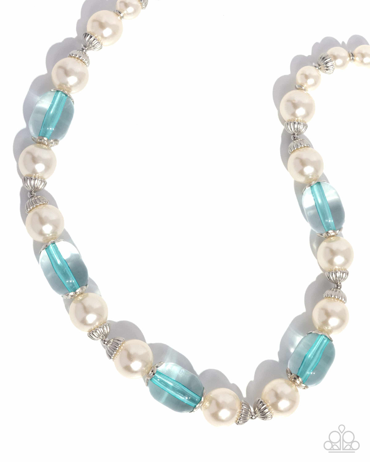 Regency Era Blue Bead & Pearl Necklace - Paparazzi Accessories- lightbox - CarasShop.com - Paparazzi Jewelry by Cara Jewels