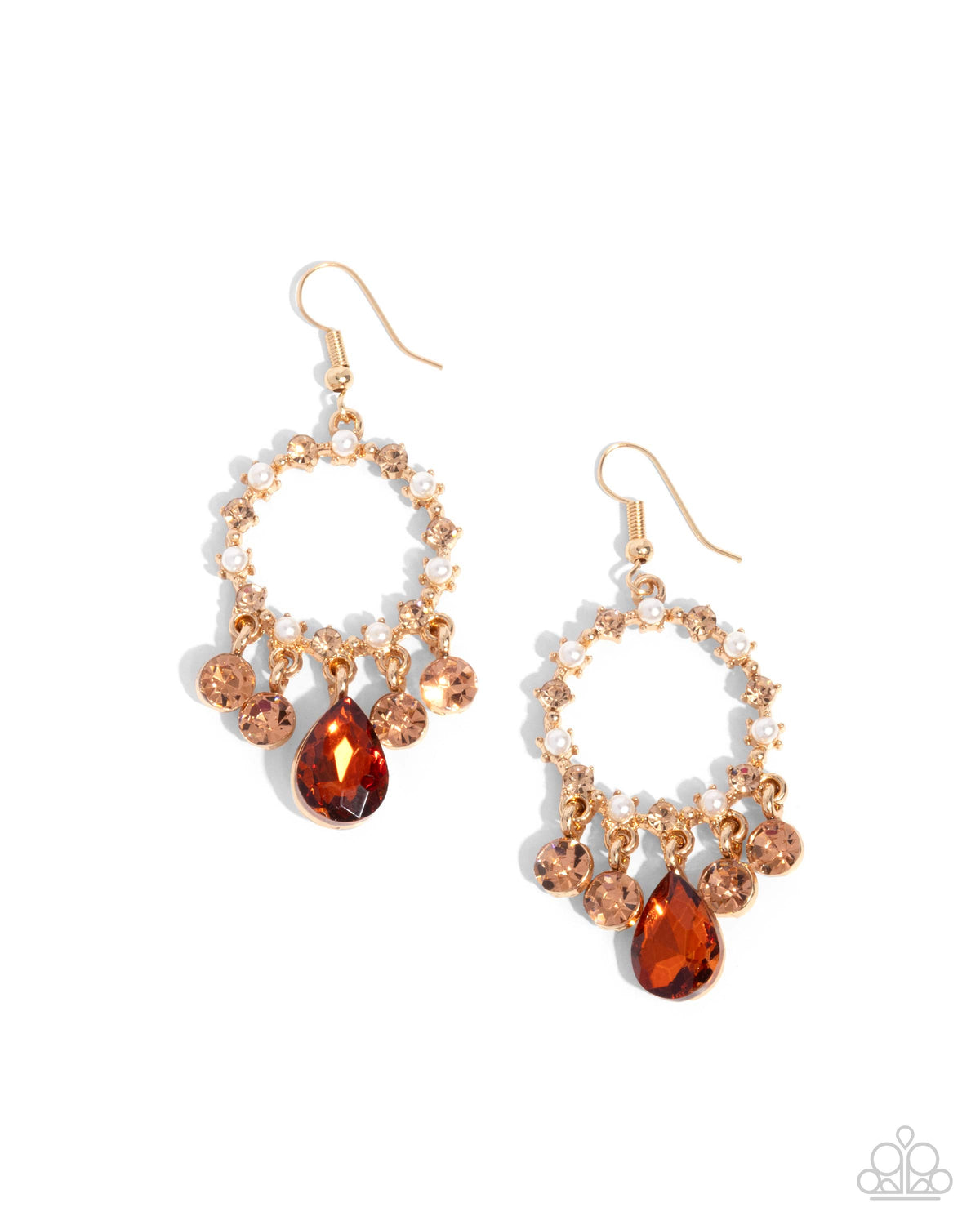 Regency Radiance Brown Gem Earrings - Paparazzi Accessories- lightbox - CarasShop.com - Paparazzi Jewelry by Cara Jewels
