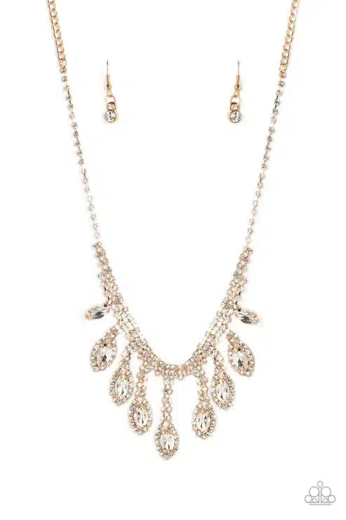 REIGNING Romance Gold Necklace - Paparazzi Accessories- lightbox - CarasShop.com - Paparazzi Jewelry by Cara Jewels