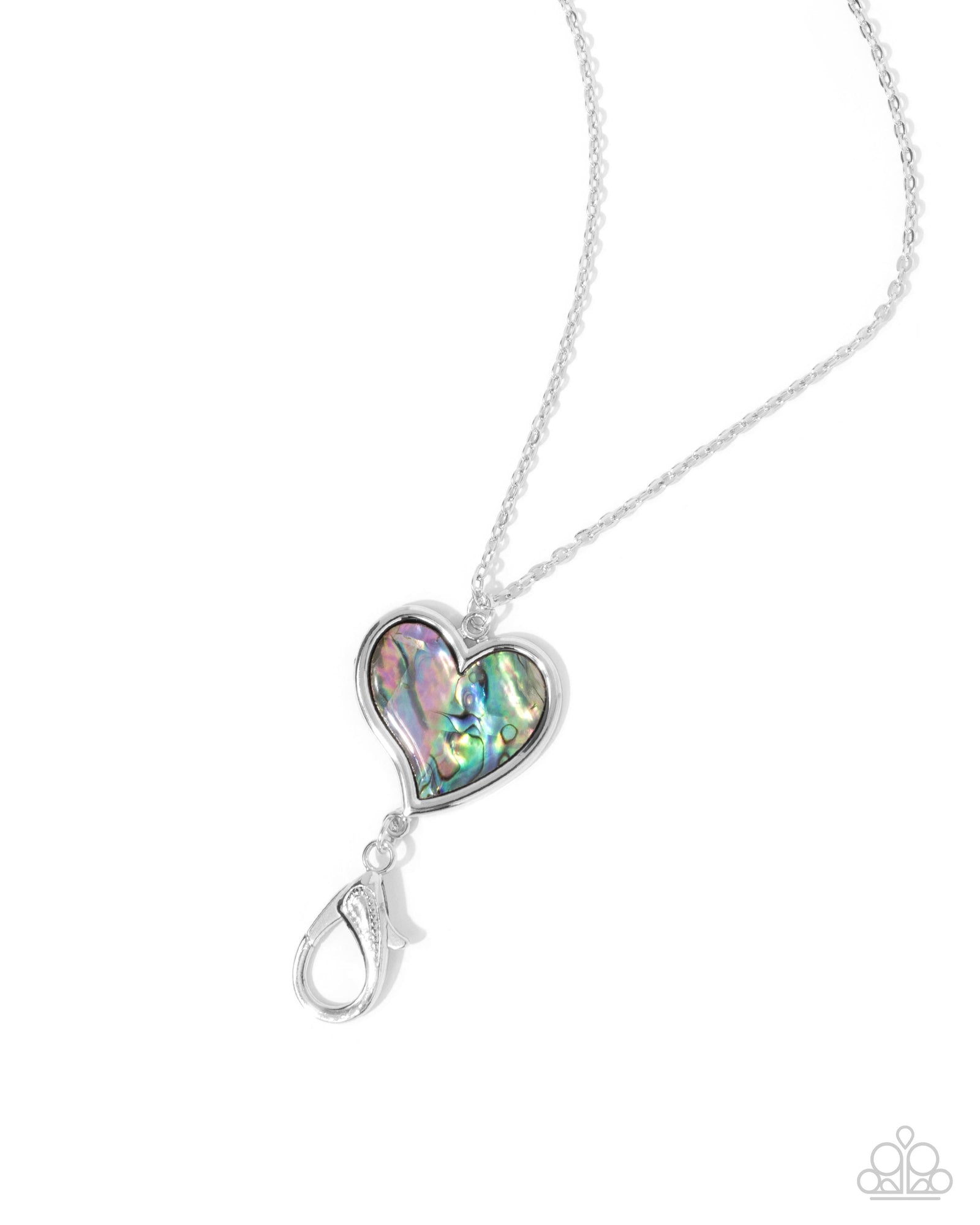 Reinventing Radiance Multi Abalone Heart Lanyard Necklace - Paparazzi Accessories- lightbox - CarasShop.com - Paparazzi Jewelry by Cara Jewels