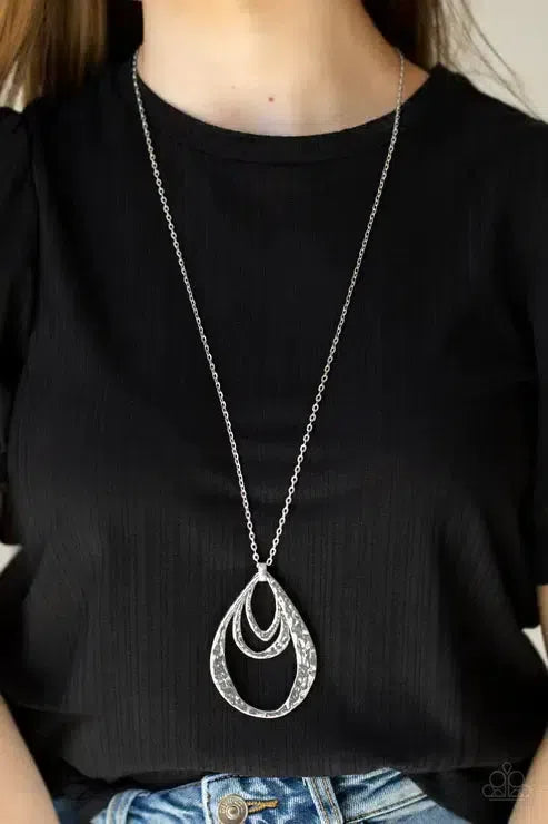 Relic Renaissance Silver Necklace - Paparazzi Accessories-on model - CarasShop.com - Paparazzi Jewelry by Cara Jewels