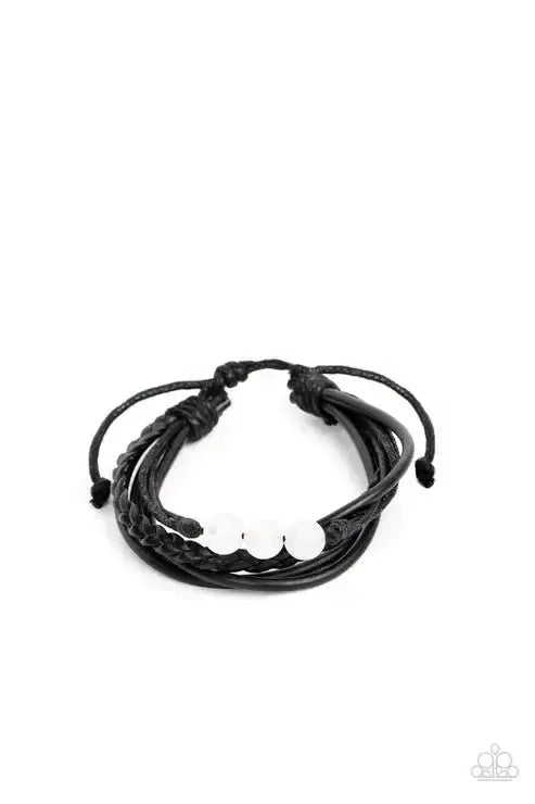 Rest Easy White Stone Urban Bracelet - Paparazzi Accessories- lightbox - CarasShop.com - Paparazzi Jewelry by Cara Jewels