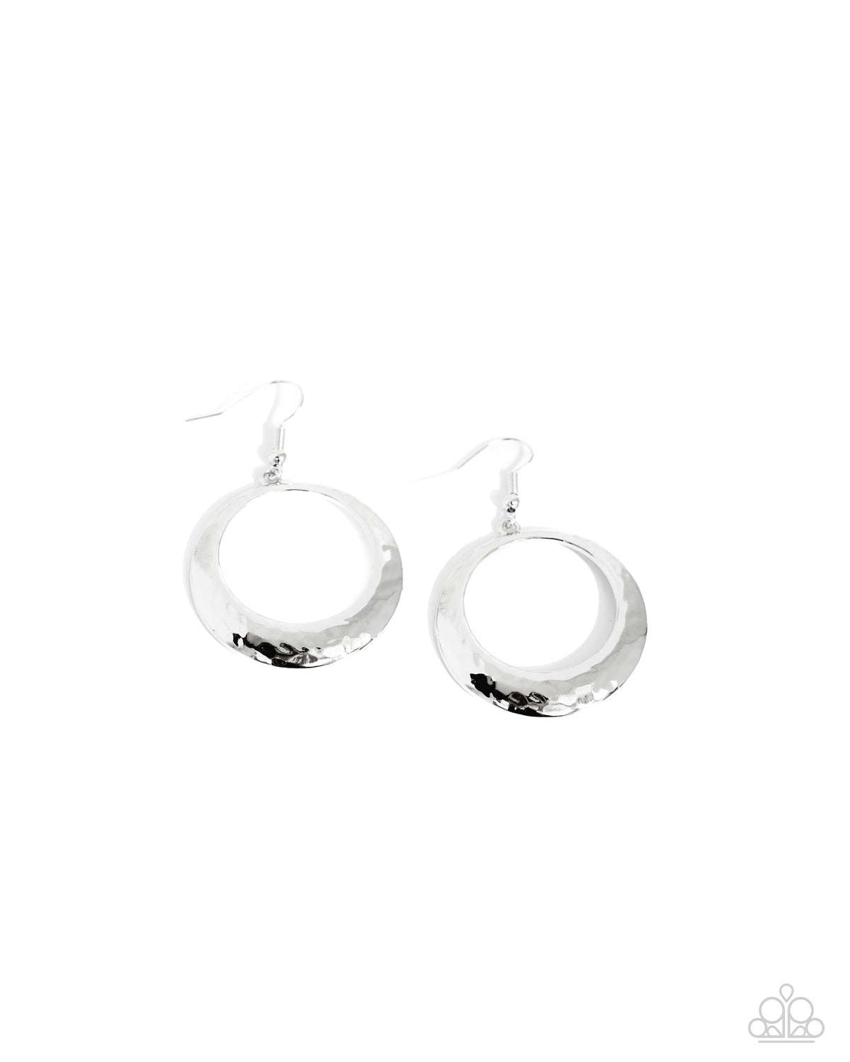 Retro Radius Silver Earrings - Paparazzi Accessories- lightbox - CarasShop.com - Paparazzi Jewelry by Cara Jewels