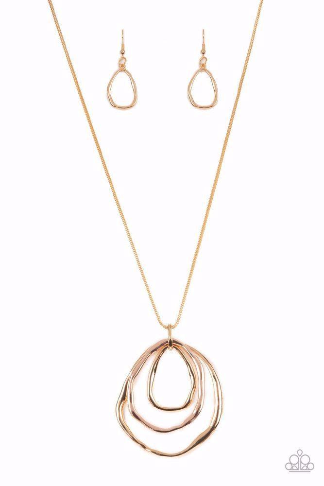 Revamped Relic Gold Necklace - Paparazzi Accessories- lightbox - CarasShop.com - Paparazzi Jewelry by Cara Jewels