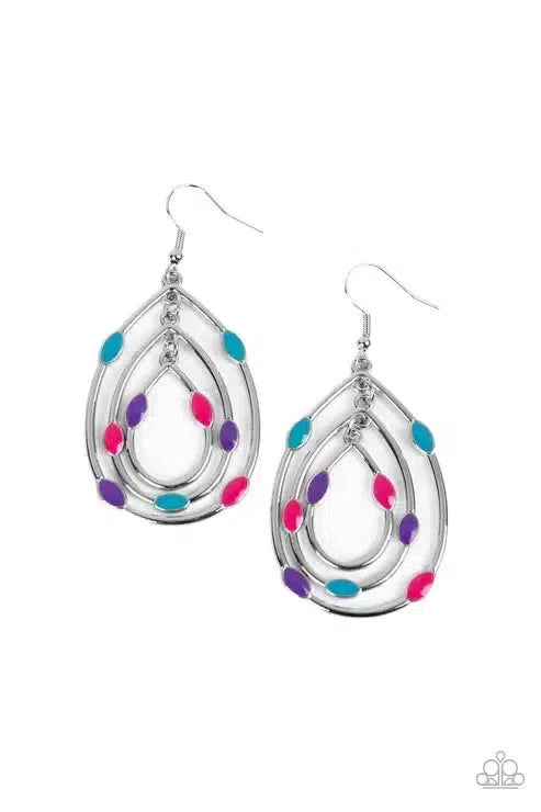 Rippling Rapport Multi Earrings - Paparazzi Accessories- lightbox - CarasShop.com - Paparazzi Jewelry by Cara Jewels