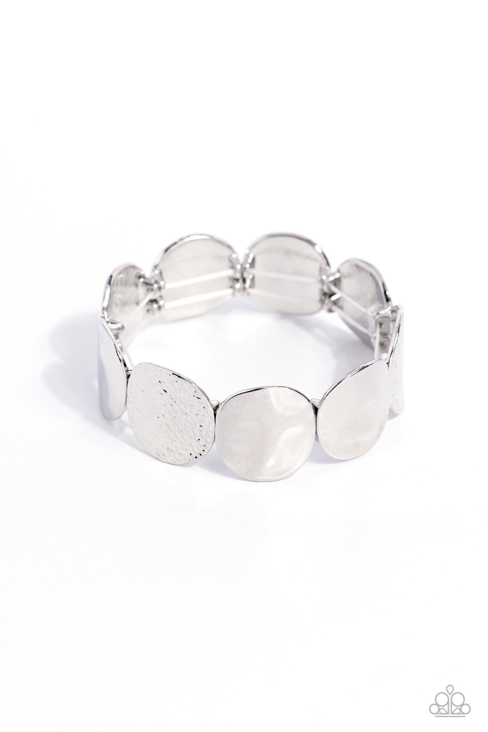 Rippling Record Silver Bracelet - Paparazzi Accessories- lightbox - CarasShop.com - Paparazzi Jewelry by Cara Jewels