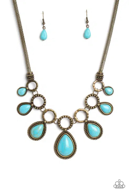 Riverside Relic Brass Necklace - Paparazzi Accessories- lightbox - CarasShop.com - Paparazzi Jewelry by Cara Jewels