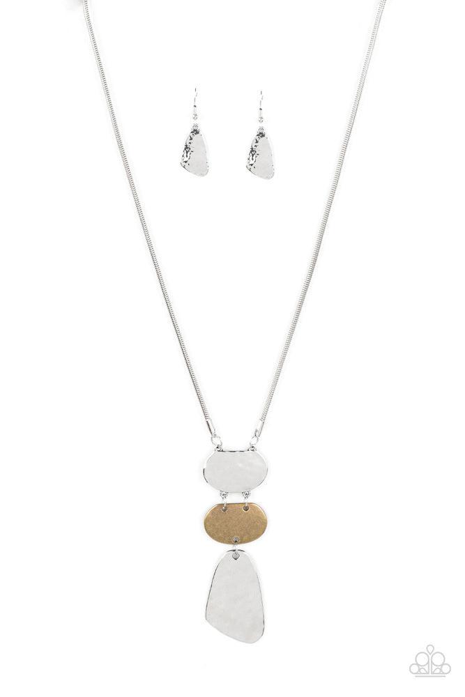Riverside Respite Silver Necklace - Paparazzi Accessories- lightbox - CarasShop.com - Paparazzi Jewelry by Cara Jewels