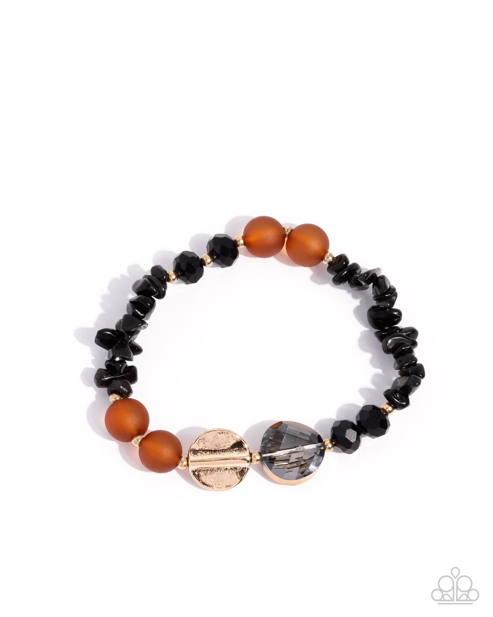 Robust Reflection Black Stone Bracelet - Paparazzi Accessories- lightbox - CarasShop.com - Paparazzi Jewelry by Cara Jewels