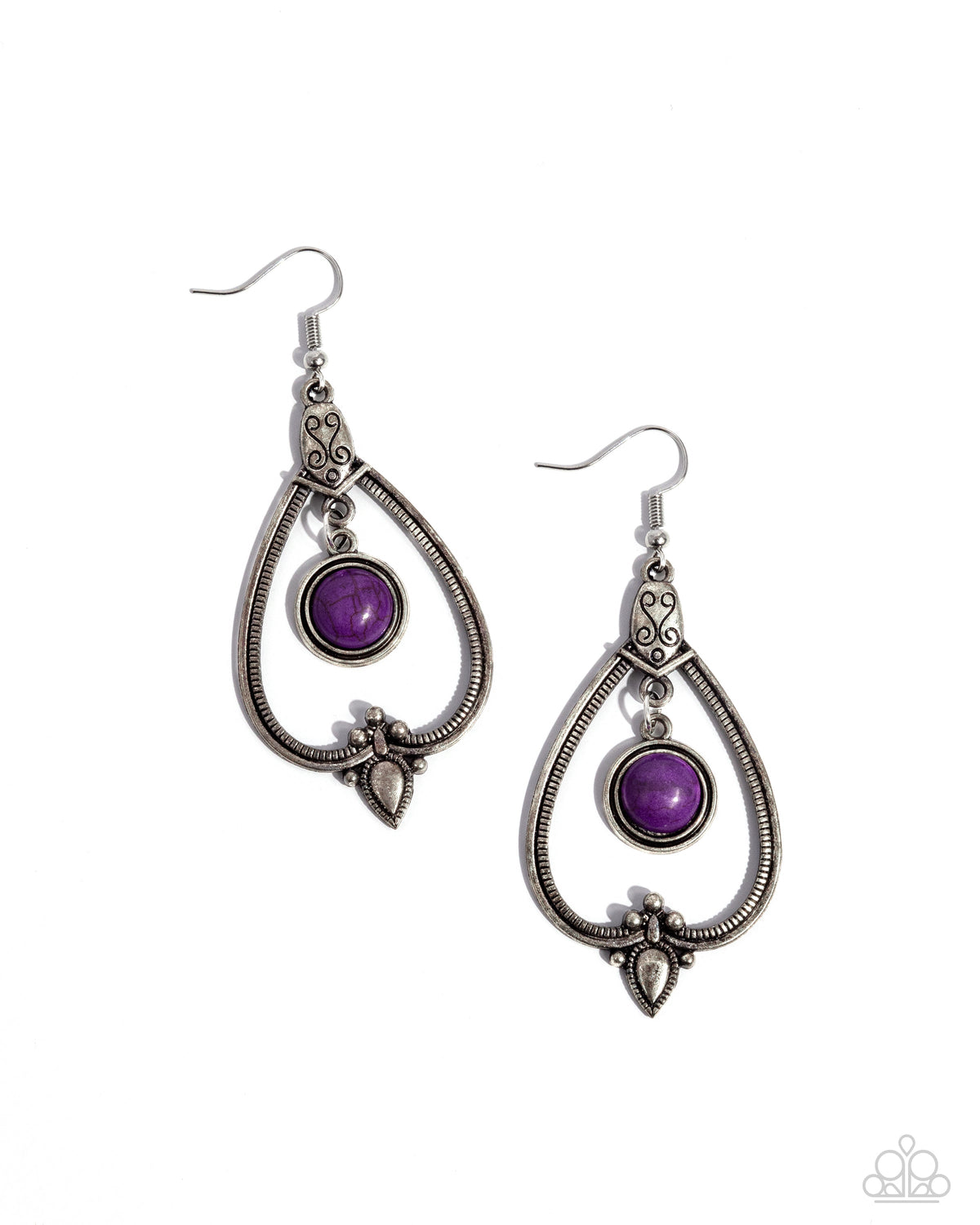 Rocky Mountain Royalty Purple Stone Earrings - Paparazzi Accessories- lightbox - CarasShop.com - Paparazzi Jewelry by Cara Jewels