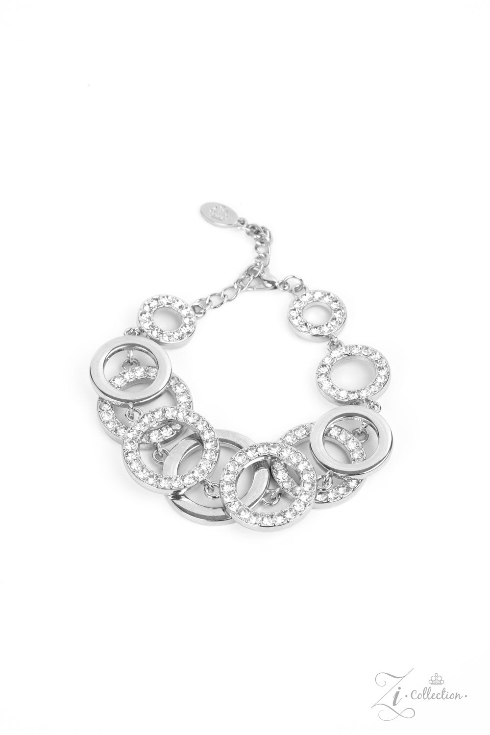 Role Model White Rhinestone Zi Collection Bracelet - Paparazzi Accessories- lightbox - CarasShop.com - Paparazzi Jewelry by Cara Jewels