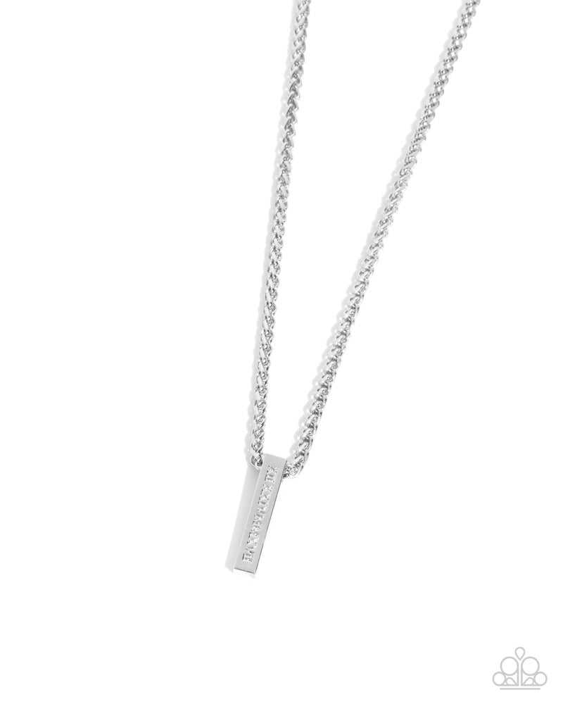 Roman Rebel Men's Silver Necklace - Paparazzi Accessories- lightbox - CarasShop.com - Paparazzi Jewelry by Cara Jewels