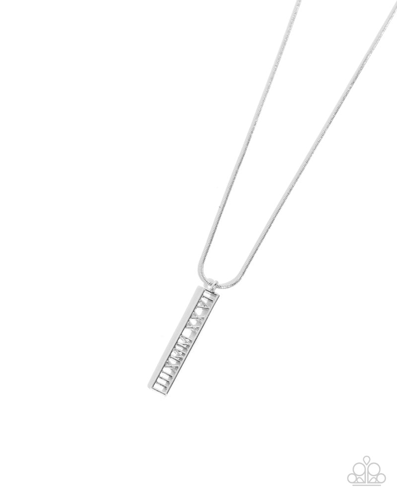 Roman Report Men's Silver Necklace - Paparazzi Accessories- lightbox - CarasShop.com - Paparazzi Jewelry by Cara Jewels