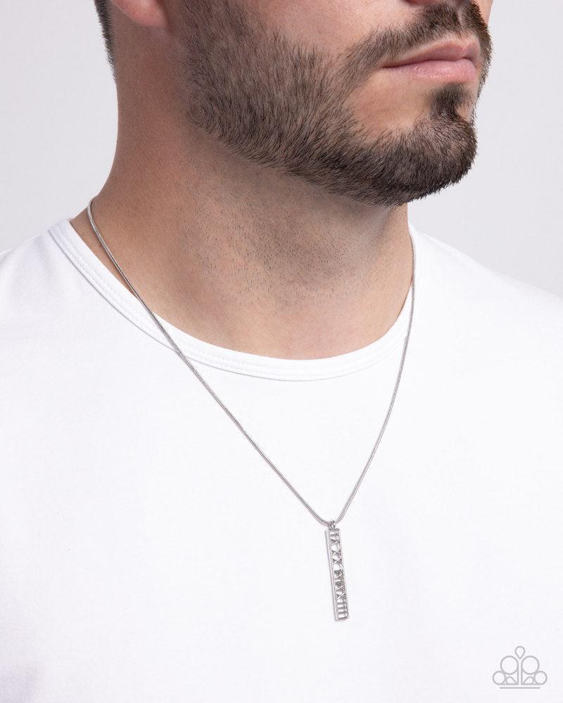 Roman Report Men's Silver Necklace - Paparazzi Accessories- lightbox - CarasShop.com - Paparazzi Jewelry by Cara Jewels