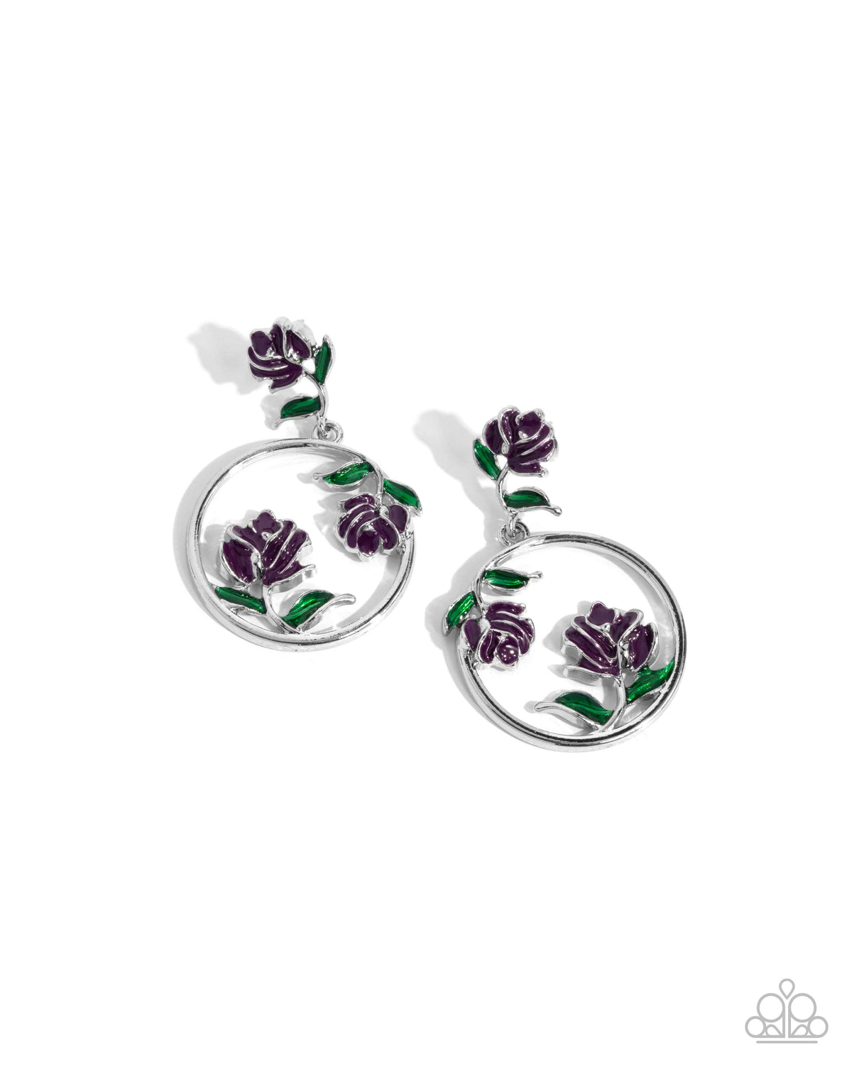 ROSE to You Purple Earrings - Paparazzi Accessories- lightbox - CarasShop.com - Paparazzi Jewelry by Cara Jewels