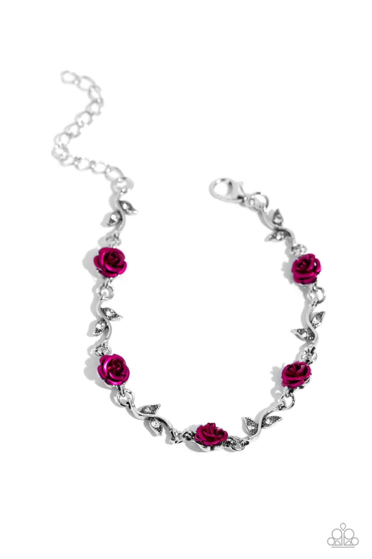 Roses Supposes Pink Floral Bracelet - Paparazzi Accessories- lightbox - CarasShop.com - Paparazzi Jewelry by Cara Jewels