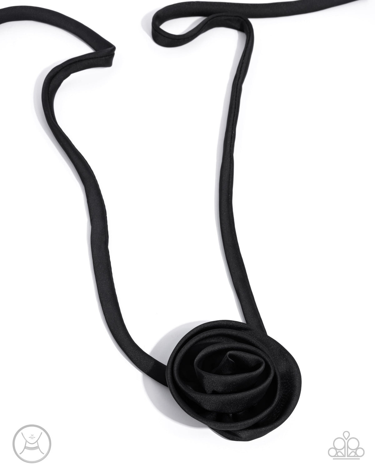 Rosette Reality Black Choker Necklace - Paparazzi Accessories- lightbox - CarasShop.com - Paparazzi Jewelry by Cara Jewels