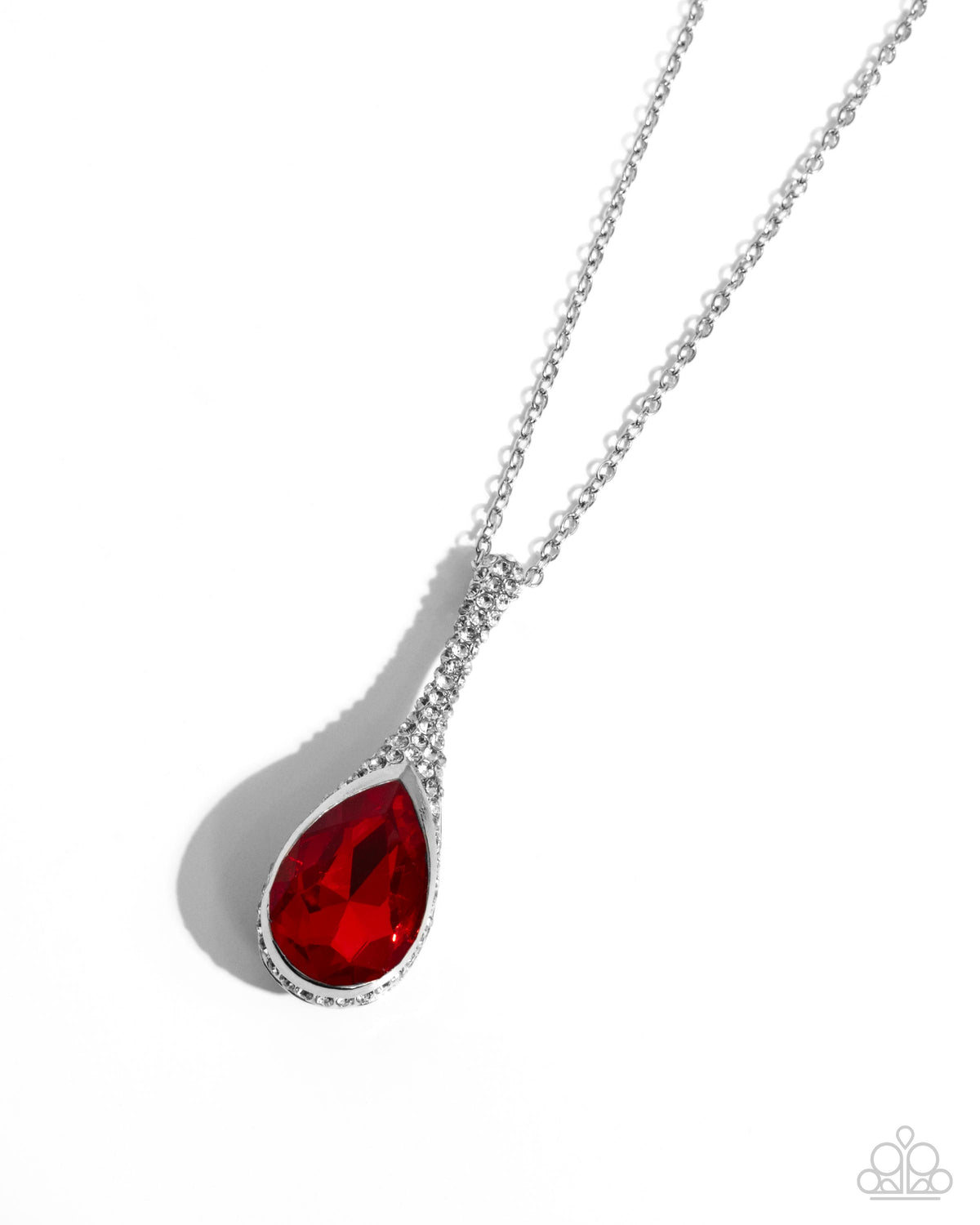 Rosy Revival Red Gem Necklace - Paparazzi Accessories- lightbox - CarasShop.com - Paparazzi Jewelry by Cara Jewels