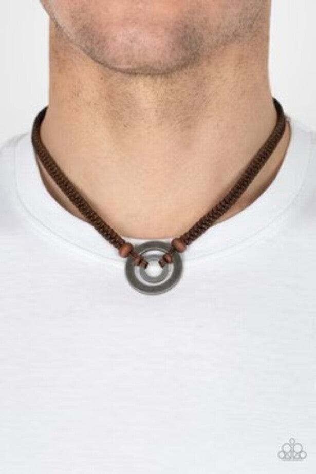 Rural Reef Brown Necklace - Paparazzi Accessories- on model - CarasShop.com - Paparazzi Jewelry by Cara Jewels